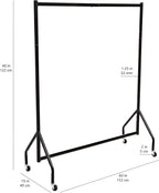 Amazon Basics Heavy Duty Rolling Garment Rack, Hanging Clothes Organizer Rail for Display and Storage, 1.21 x 1.52 m - Black
