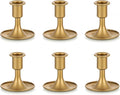 Sziqiqi 6pcs Gold Candlestick Holder for Wedding Centerpiece Small - Candle Holders for Taper Candles Table Centerpieces Alloy Candle Stick Holders for Fireplace Mantle