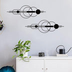 ruelen 2 Pcs Small Metal Abstract Wall Art, Modern Minimalist Wall Decor Single Line Art Metal Vertical Wall Decor Geometric Wall Hanging Sculptures for Home Bedroom Living Room, 23.62x 7.68 Inch