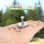 Neosmuk Magnetic Coat Hook,130lb+ Strong Extra Heavy Duty Magnet Hooks,Magnetic Wreath Hanger/Holder for Metal Doors,Purse,Towel,Stocking,Cruise Cabin,Silver,3 Pack