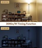 luckystyle Torchiere Floor Lamp,1200LM Dimmable Standing Lamps with Remote and Foot Switch,Custom Color Temperature Super Bright Tall Lamp for Living Room Bedroom Office,Floor Light with 12W LED Bulb