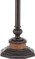 Kathy Ireland Sonnett Industrial Vintage Floor Lamp Standing 63 1/2" Tall Bronze Metal Faux Marble Ivory Linen Bell Shade for Living Room Reading House Bedroom Home Family Office