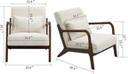 KEIKI Mid Century Modern Accent Chair, Scandinavian Style Lounge Chair with Breathable Fabric, Perfect for Bedroom or Sunroom