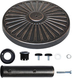EliteShade USA Umbrella Base Stand Market Patio Outdoor Heavy Duty Umbrella Holder with Concave Radial Pattern,Bronze