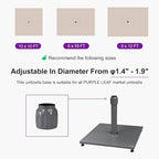 PURPLE LEAF Patio Umbrella Base Stand AT4020 Market Table Weighted Base Outdoor Heavy Duty Square Steel Plate Stand 44 LBS Black