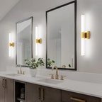 Ralbay 24inch Gold Bathroom Vanity Light Bar 22W Modern LED Vanity Lights Gold Bathroom Wall Mounted Light Fixtures Over Mirror(5500K White Light)
