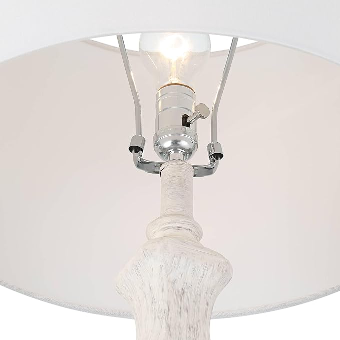 Barnes and Ivy Verona Traditional Shabby Chic 61 1/2" Tall Standing Floor Lamp Skinny Vintage White Living Room Bedroom House Reading Office Home Decor Entryway Dining Indoor Family Bedside