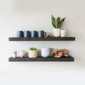 Urban Legacy Reclaimed Barnwood Planks | Floating Shelves for Wall w/Flush Mount Shelf Bracket Set Included | Set of 2 (Coffee Bean, 36"x 7"x 2")