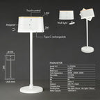 2 Pack Dual-Tone Rechargeable Cordless Desk Lamp – White Portable Table Light, Type-C Charging Table lamp, Touch Control, 3 Color Temps, Stepless Dimming for Reading Study Bedside