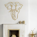 SIGNLEADER Metal Wall Art Decor Elephant Minimalist Modern Abstract Wall Sculpture Hangings Home Decoration for Living Room, Bedroom, Bathroom, Kitchen, Outdoor - 18" Gold