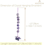 BEADNOVA Car Crystal Hanging Ornament Amethyst Positive Energy Gifts Crystal Car Accessories for Healing Decoration Yoga Meditation Home Decor