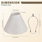 Large Beige Lamp Shades Set of 2, 6" Top x 16" Bottom x 10.8" High,Empire Fabric Lampshade for Table Lamps and Floor Lamps,Replacement Light Shade Cover, Linen Lamp Shades with Spider Fitter and Harp