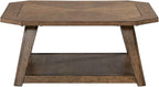Liberty Furniture Carolina Park Octagonal Cocktail Table for Living Room - Amber Brown Oak