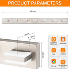 SOLFART Bathroom Vanity Lighting Over Mirror,7 Lights Brushed Nickel Vanity Light, Modern LED Light Fixtures,53 Inch for Bathroom