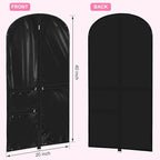 Windyun 10 Pack Garment Bags for Dance Costumes Kids 40 Inch Bags Hanging Clothes with 3 Clear Zipper Pocket Waterproof Garment Cover for Dance Competition, Travel, Closet Storage (Translucent Black)