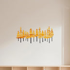 Jidecor Metal Pine Tree Wall Art Decor Nature Home Decor Cedar Trees Metal Sign Wall Decorations for Living Room, Forest Decor, Nature Lover Gift (Black Yellow)