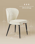 VASAGLE EKHO Collection - Dining Chairs Set of 4, Upholstered Kitchen Chairs, Comfortable Seat, Synthetic Leather with Stitching, Mid-Century Modern, Easy Assembly, Living Room Lounge, Cream White