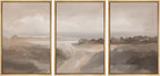 MUDECOR Framed Canvas Print Wall Art Serene Landscape Neutral Coastal Illustrations Realism Decorative for Living Room, Bedroom, Office - 24"x36"x3 Natural