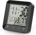 Houkiper Shower Clock Waterproof Bathroom Timer, Digital Shower Timer with Countdown, Suction Cup Clock, LCD Display, Temperature Gauge Wall Clock Touch Screen Waterproof Clock for Bathroom, Black