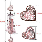 Garden Loving Heart Wind Chimes Outdoor Indoor Decor, Hand-Made Heart Musical Wind Chime, Mobile Wind Catcher Romantic Wind-Bell for for Home, Mom Gifts, Balcony, Festival, Tree, Garden Decoration