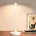 Small Cordless Table Lamp Rechargeable, Battery Operated Desk Lamp, 4000mAh LED Touch Lamp, Dimmable Portable Outdoor Waterproof Wireless Table Light for Restaurants/Bars/Outdoor(1PC,White)