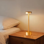 2 Pack Gold Modern Cordless Table Lamp Rechargeable, Aluminum Touch Lamp & 4000mAh Battery Operated, 3000K LED Table Lamps for Home Decor, Dining, Reading, Desk, Bedroom, Gift