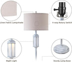 65" Vintage Floor Lamp with Night Light, Farmhouse Antique White Tall Standing Lamp with 2 Light Sources, Rustic Floor Lights for Living Room Bedroom Office Corner, Bulb Included