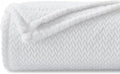 NEWCOSPLAY Super Soft Twin Blanket White Premium Silky Flannel Fleece Leaves Pattern Lightweight Bed Blanket All Season Use (White, Twin(60"x80"))