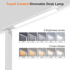 karidi LED Desk Lamp Dimmable Table Lamp with USB Charging Port, 5 Lighting Modes, Sensitive Control, Foldable Portable Desk Light for Home Office Bedroom Reading (White, Standard Size - 13.3 inch)