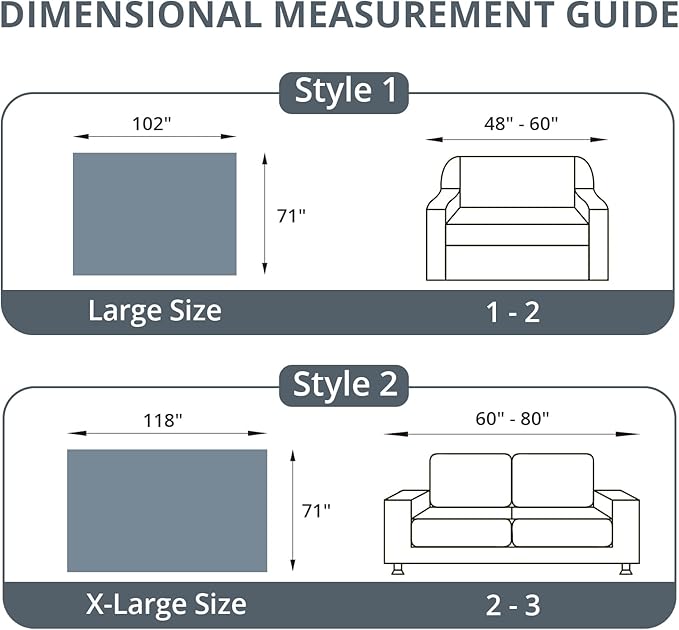 Couch Cover for Dogs, Non Slip Sofa Cover, Washable Couch Covers, 2 Cushion Sofa for Dogs Furniture Protector with Tassels Chenille Sofa Covers for Pets (Vertical Pattern Dark Gray)