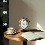 NIKKY HOME Gold Table Clock, Vintage Desk Clock Silent Non-Ticking Battery Operated Decorative Mantel Desk Shelf Clock for Living Room Decor