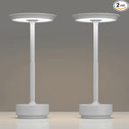 2 Pack Rechargeable Table Lamps Cordless, Portable 5000mAh Outdoor Table Light, 3 Color Stepless Dimming LED Table Lamp with Memory Function, for Home/Dinner/Patio/Restaurant.(Light Gray)