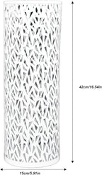 Umbrella Stand Umbrella Holder for Entryway,Umbrella Stand Rack,Metal Hollowed Freestanding Round Umbrella Holder Organizer Bin,Umbrella Rack Organizer Freestanding for Home Hotel Office(Large-White)