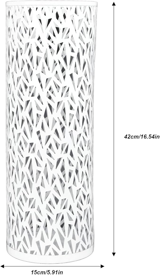 Umbrella Stand Umbrella Holder for Entryway,Umbrella Stand Rack,Metal Hollowed Freestanding Round Umbrella Holder Organizer Bin,Umbrella Rack Organizer Freestanding for Home Hotel Office(Large-White)