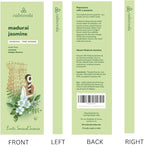 Madurai Jasmine Incense Sticks Exotic - Sensual Aroma (80 Sticks) Charcoal Free Incense, Made from Upcycled Flowers | Rich Decadent from Green, Fruity Yet Creamy Floral | Kama or Love Incense Sticks