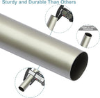 Curtain Rods for Windows 16 to 200 Inches Adjustable Length 1 Inch Diameter Window Curtain Rod with Aluminium End Cap, Brushed Nickel