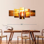 Elephant Stock Religion Wall Art Multi Piece Canvas - 5 Panel Christian Pictures Decor - Digital Design Canvas Print - Christian Wall Decor - 80" X 36"