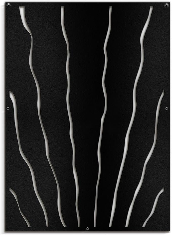 SIGNLEADER Metal Wall Art Decor Zebra Stripe Minimalist Modern Abstract Wall Sculpture Hangings Home Decoration for Living Room, Bedroom, Bathroom, Kitchen, Outdoor - 18" Black