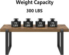 EXCEFUR Modern Coffee Table, Industrial Wood and Metal Center Table, Cocktail Tea Table for Living Room Home Office, Rustic Brown, 44 Inch