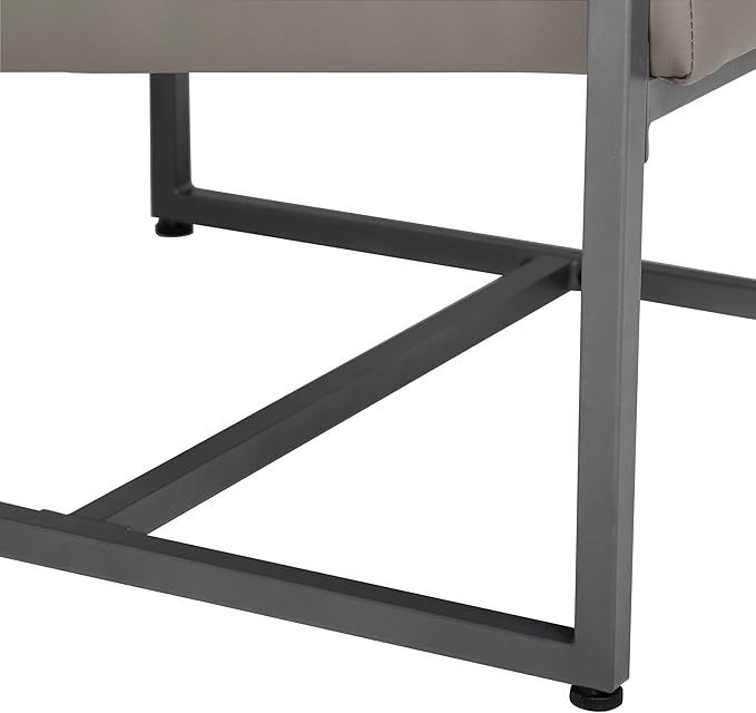 Camber Modern Accent Chair in Blended Leather, Pewter Gray/Mushroom