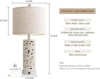 OYEARS 22'' Table Lamp Set of 2 for Living Room,Farmhouse Lamp for for Bedroom,Vintage Retro Bedside Lamps with USB Ports Linen Shade for Home Office (Wash White, Bulb Included)