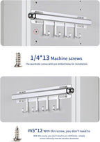 12" Valet Rod for Closet Pull Out With 4 Hooks Valet Rods for Closets (2Pack Silver) Closet Valet Rod Slide Out