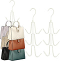 TOPIA HANGER Purse Hanger Organizer for Closet, 2-Pack Handbag Organizer Hanger, 360°Swivel Metal Purse Hooks, Bag Rack, Belt Organizer, Tie Rack, Scarf Hanger, Bag Storage Organizer, Ivory White