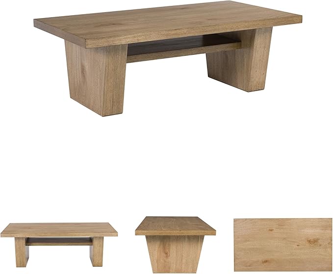 Signature Design by Ashley Kristiland Classic Cocktail Table with 1 Lower Shelf, Light Brown