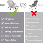 Lazy Chair with Ottoman, Large Light Grey Lounge Accent Chair with Ottoman and FA Throw Pillow, Comfy Plush Reading Chair for Living Room Bedroom Dorm Room Office Apartment Relaxing Use