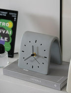 Creative Ceramic Tabletop Clock Simple Desk Alarm for Home Decor Living Room Bedside Silent Quartz (Grey)