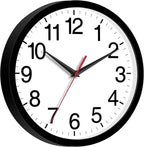 Wall Clock Modern 8 Inch Battery Operated Silent Non Ticking Small Analog Clock for Living Room Office Home Bedroom Kitchen Bathroom(Black)