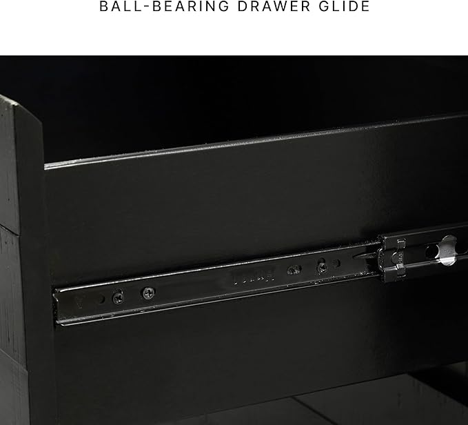 Signature Design by Ashley Londer Casual 5-Drawer Chest of Drawers with Safety Stop and Felt Lined, Black