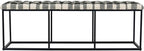 HomePop Upholstered Button Tufted Decorative Bench with Metal Base, Black and White Plaid