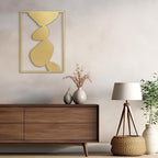 SIGNLEADER Metal Wall Art Decor Abstract Shapes Illustrations Minimalist Modern Abstract Wall Sculpture Hangings Home Decoration for Living Room, Bedroom, Bathroom, Kitchen, Outdoor - 24" Gold